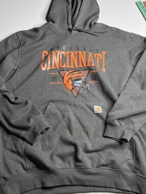 Cincinnati Bengals Sweatshirt Mens XL Gray NFL Football Carhartt Loose Fit